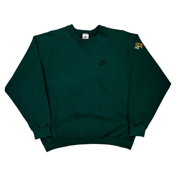 Oregon Nike Sweatshirt - Large Green Cotton Blend