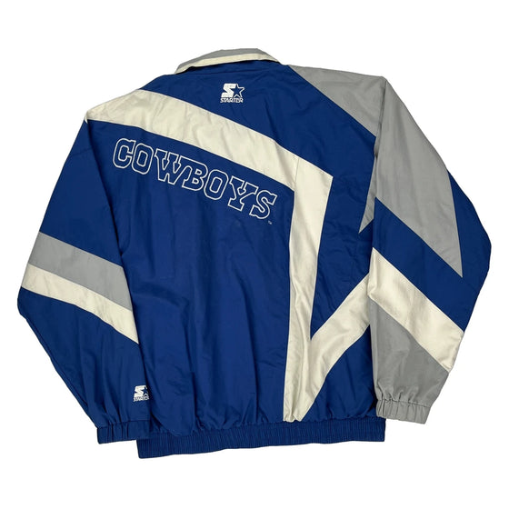 Dallas Cowboys Starter Nfl Jacket - Large Blue Nylon