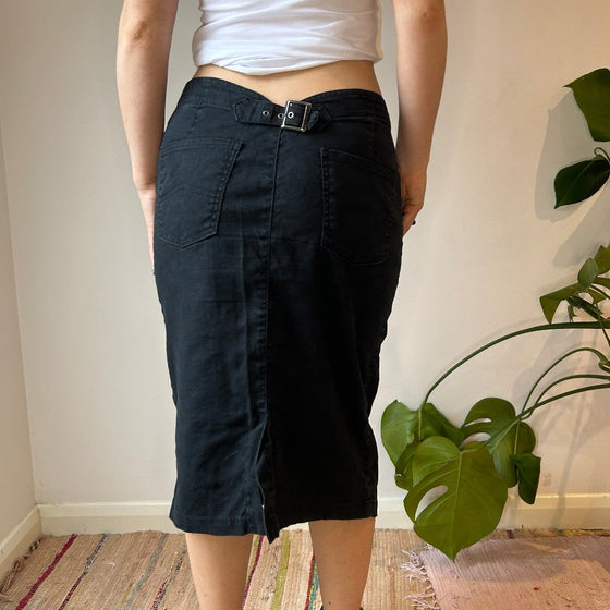 Vintage black Armani Jeans Denim Skirt - womens 32" waist