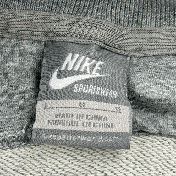 Nike Zip Up - Large Grey Cotton Blend