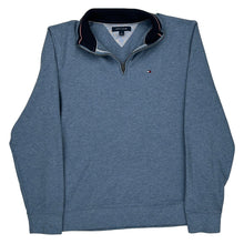  Tommy Hilfiger 1/4 Zip - Medium Blue Cotton Blend