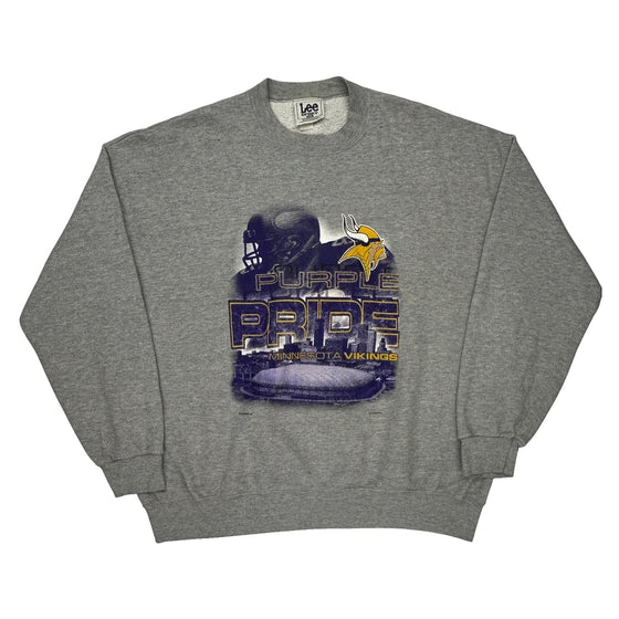 Minnesota Vikings Lee Graphic Sweatshirt - 2XL Grey Cotton Blend