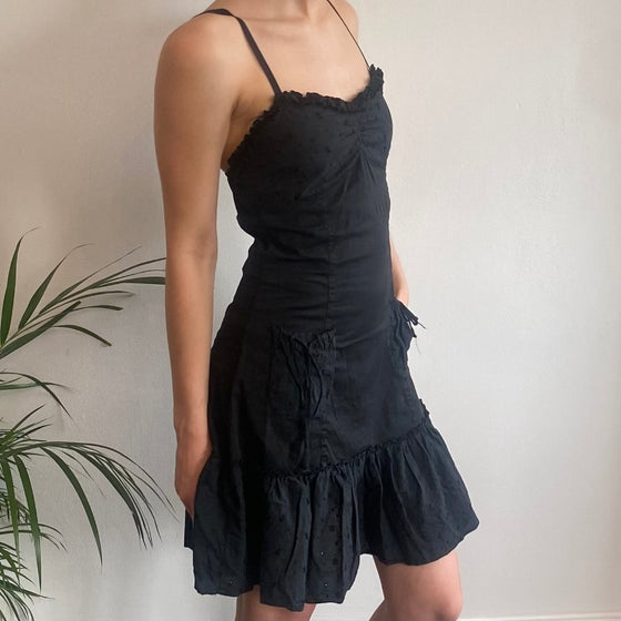 Vintage black Unbranded Midi Dress - womens small