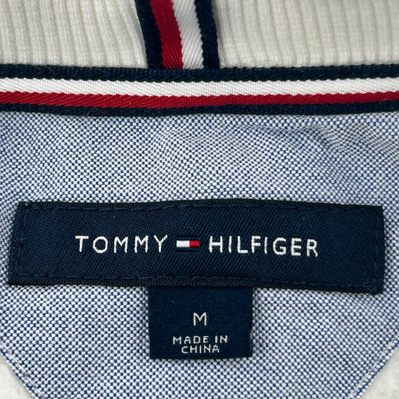 Tommy Hilfiger Logo Tommy Hilfiger Graphic Sweatshirt - Medium White Cotton Blend