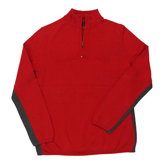 Vintage red Tommy Hilfiger 1/4 Zip - mens large