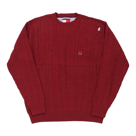 Vintage burgundy Tommy Hilfiger Jumper - mens x-large