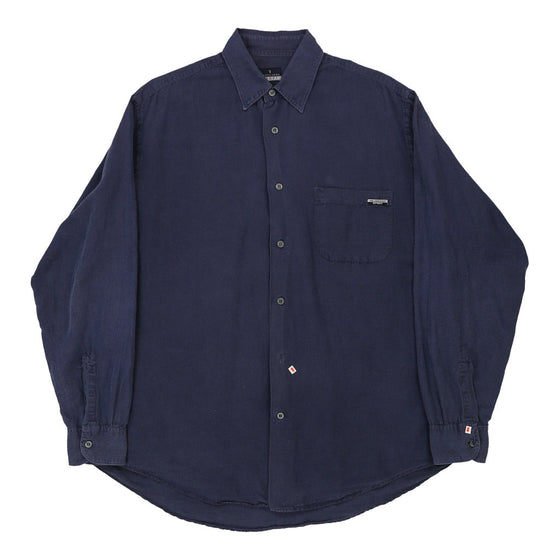 Vintage navy Trussardi Shirt - mens x-large