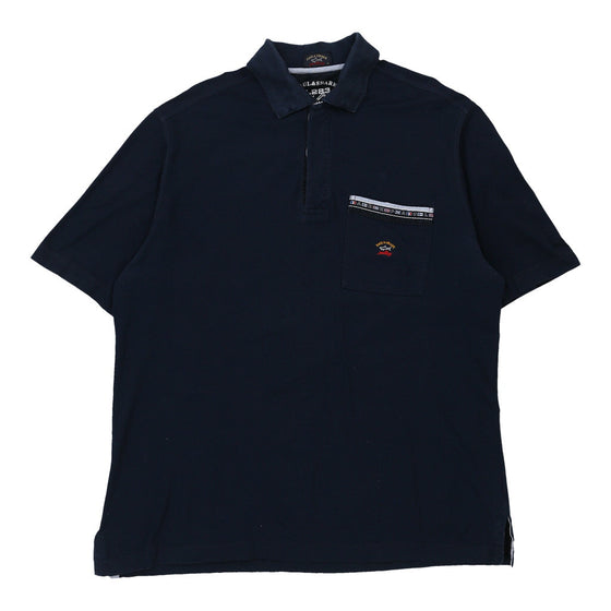 Vintage navy Paul & Shark Polo Shirt - mens x-large