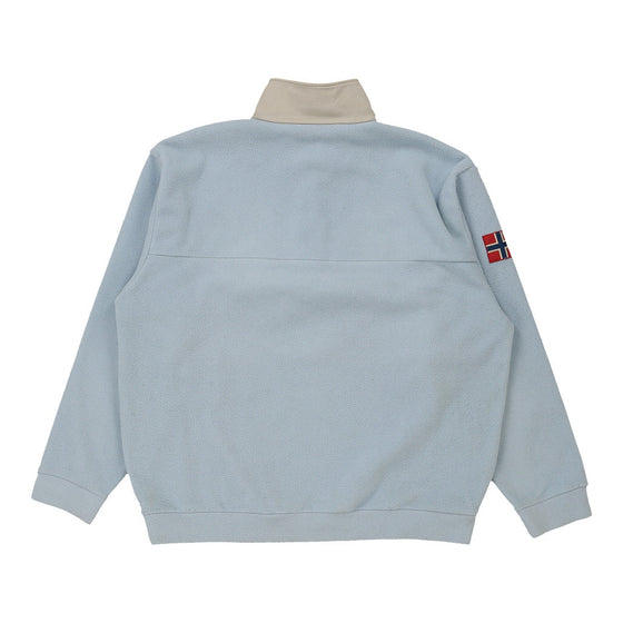 Napapijri Spellout 1/4 Zip - XL Blue Cotton