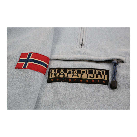 Napapijri Spellout 1/4 Zip - XL Blue Cotton