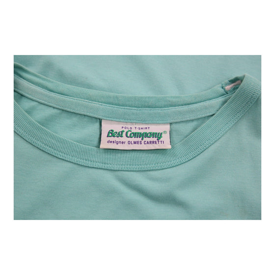 Best Company Spellout T-Shirt - Small Blue Cotton