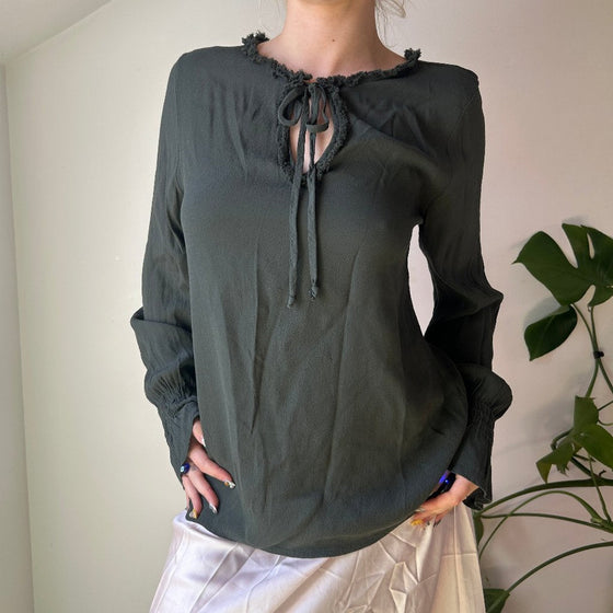 Vintage green Tricia Blouse - womens large