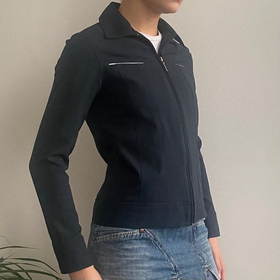 Vintage navy Zabaione Zip Up - womens x-small