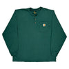 Carhartt Long Sleeve T-Shirt - Large Green Cotton