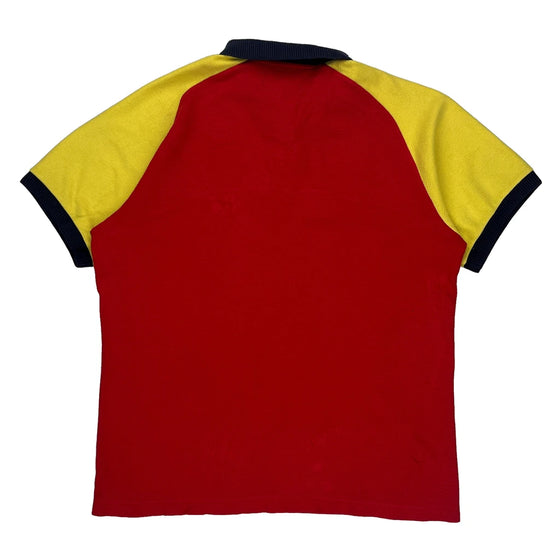 Polo Sport Collared Polo Shirt - Large Red Cotton