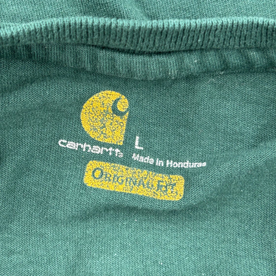 Carhartt Long Sleeve T-Shirt - Large Green Cotton