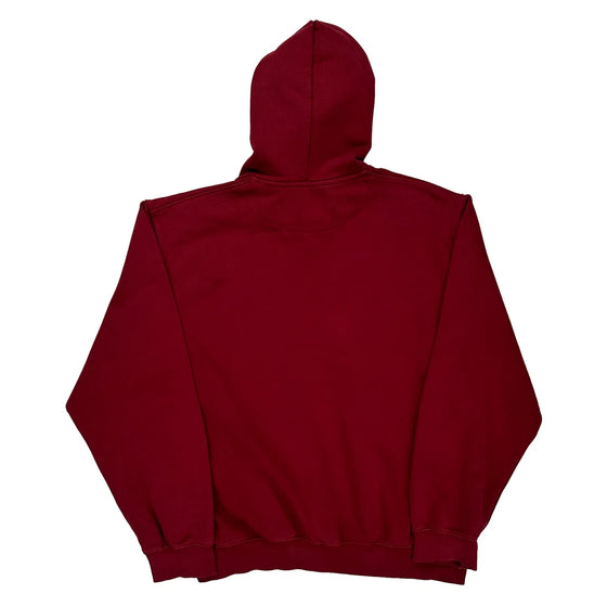 Nike Logo Nike Spellout Hoodie - Large Burgundy Cotton Blend