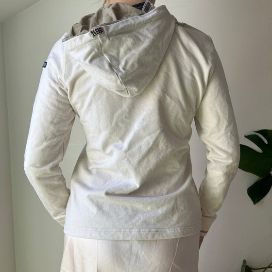 Vintage cream Napapijri Hoodie - womens medium