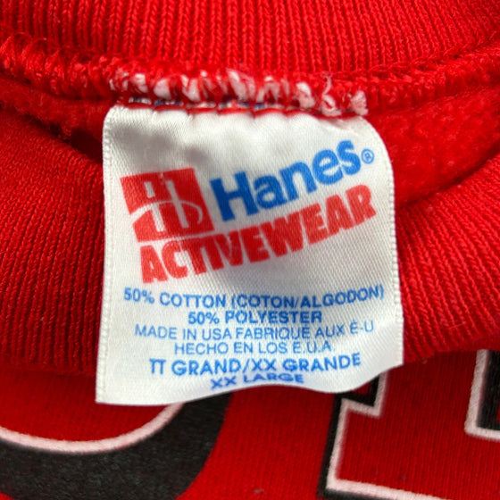 Chicago Bulls Made In Usa Hanes Graphic Sweatshirt - 2XL Red Cotton Blend