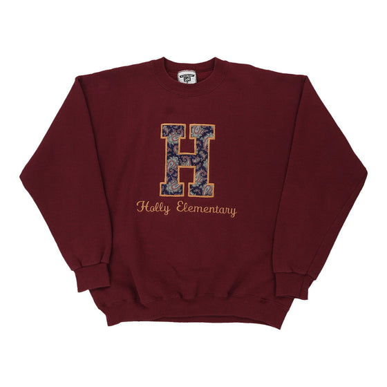 Vintage burgundy Holly Elementary Lee Sweatshirt - mens x-large