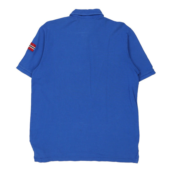 Vintage blue Napapijri Polo Shirt - mens medium