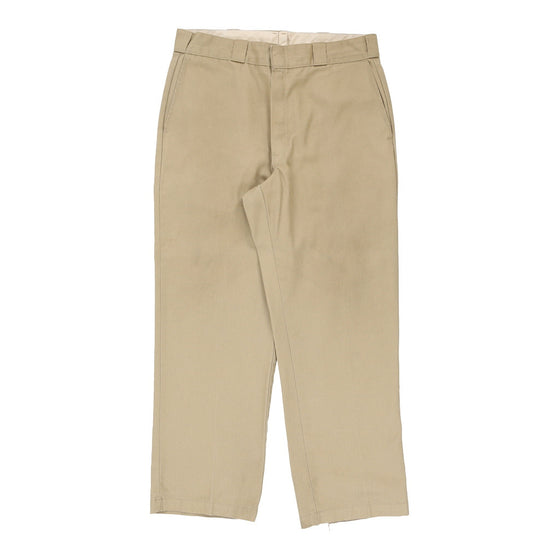 Dickies Trousers - 36W 29L Khaki Polyester Blend - Thrifted.com