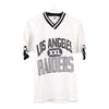 Vintage white Age 10 Made in USA Los Angeles Raiders  Logo 7 Jersey - boys small