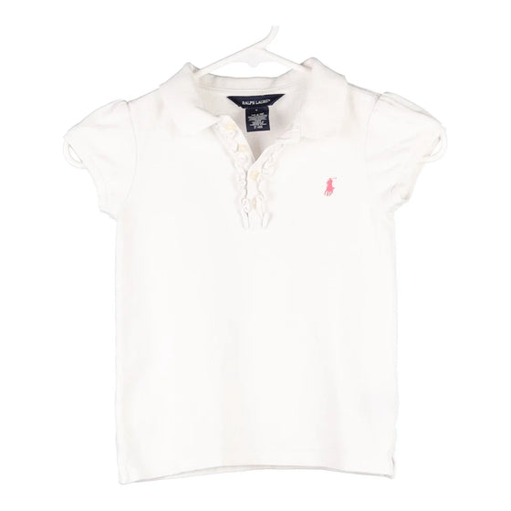 Vintage white Age 6 Ralph Lauren Polo Shirt - girls small