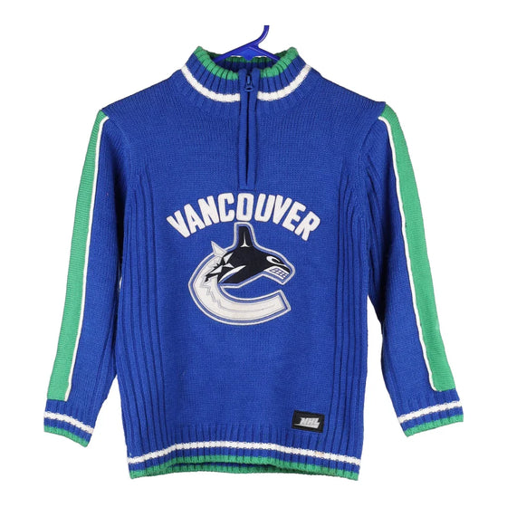 Vintage blue Age 8 Vancouver Canucks Nhl 1/4 Zip - boys small