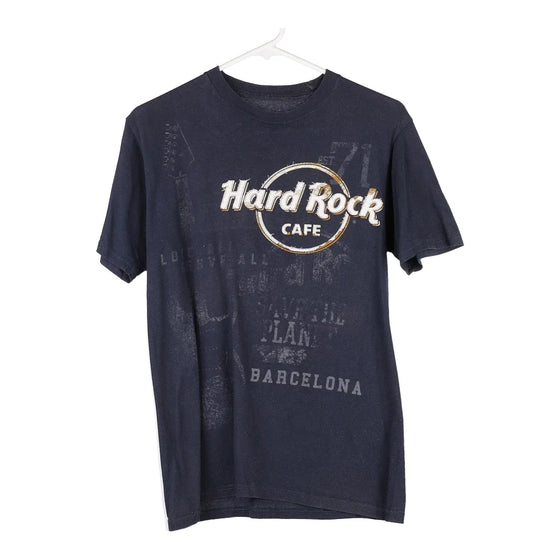 Pre-Loved navy Barcelona Hard Rock Cafe T-Shirt - mens small