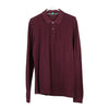 Vintage burgundy Benetton Long Sleeve Polo Shirt - mens medium