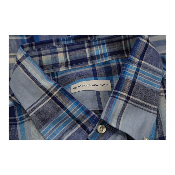 Etro Checked Shirt - XL Blue Cotton