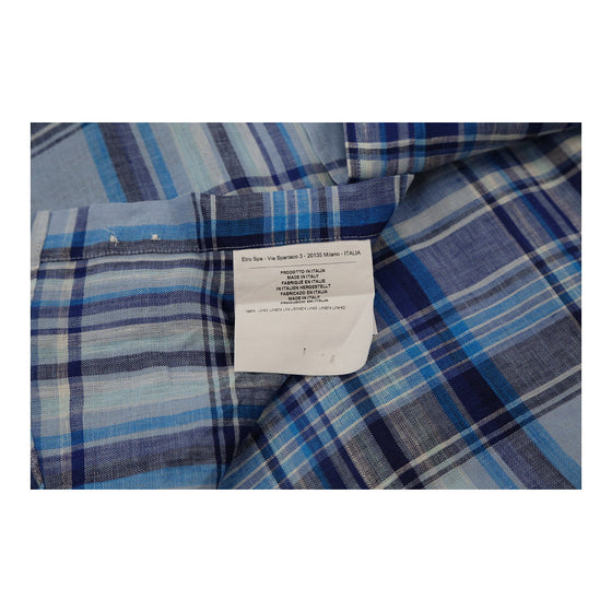 Etro Checked Shirt - XL Blue Cotton