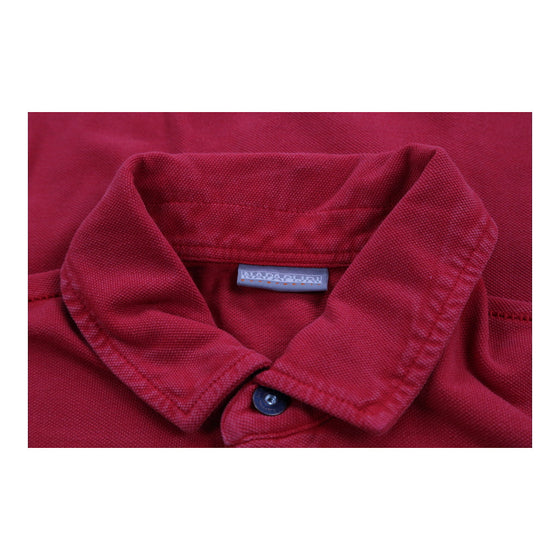 Vintage red Napapijri Polo Shirt - mens medium