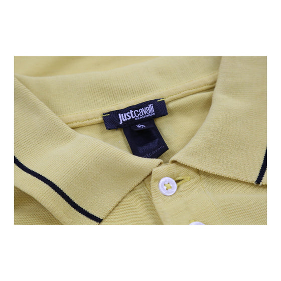 Vintage yellow Just Cavalli Polo Shirt - mens x-large