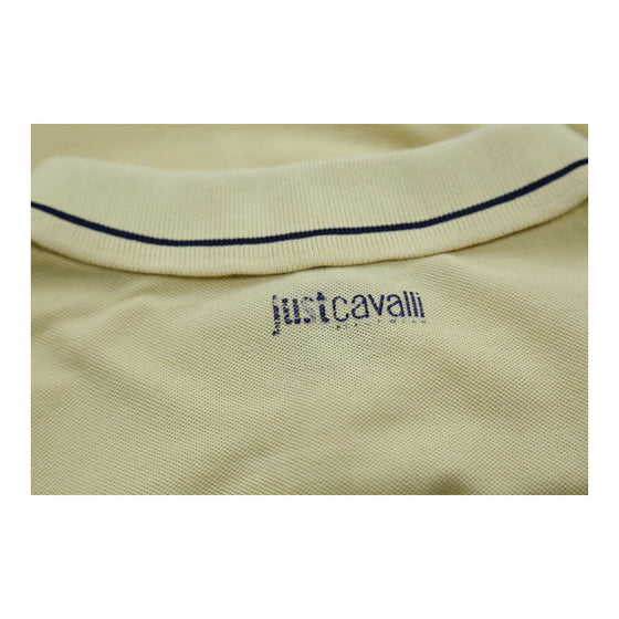 Vintage yellow Just Cavalli Polo Shirt - mens x-large