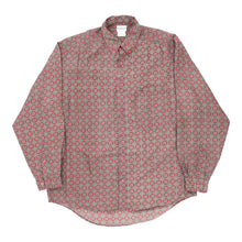  Benetton Patterned Shirt - Large Red Silk