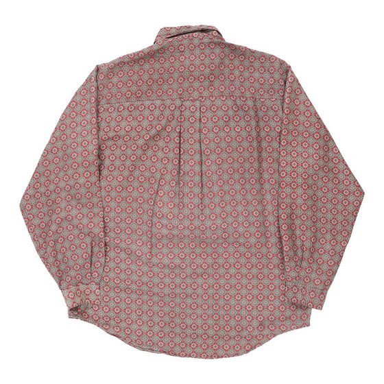 Benetton Patterned Shirt - Large Red Silk