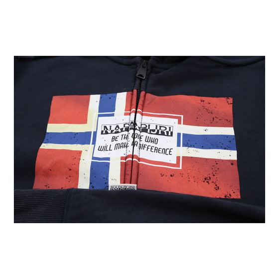 Vintage navy Napapijri Hoodie - mens medium