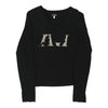 Armani Jeans Long Sleeve Top - Large Black Cotton