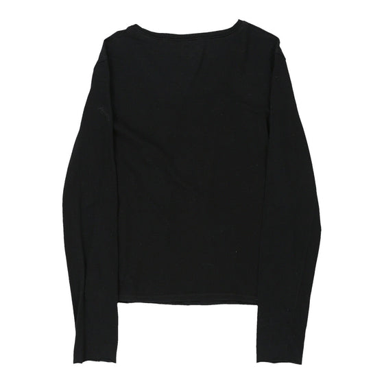 Armani Jeans Long Sleeve Top - Large Black Cotton