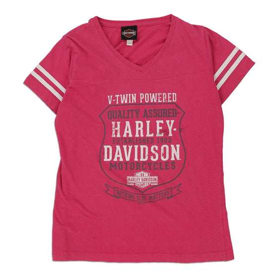 Vintage pink Peoria IL Harley Davidson T-Shirt - womens medium