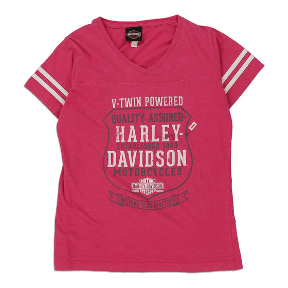 Vintage pink Peoria IL Harley Davidson T-Shirt - womens medium