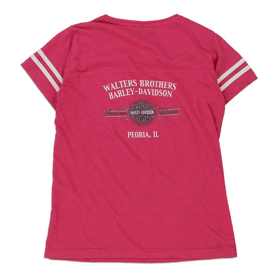 Vintage pink Peoria IL Harley Davidson T-Shirt - womens medium