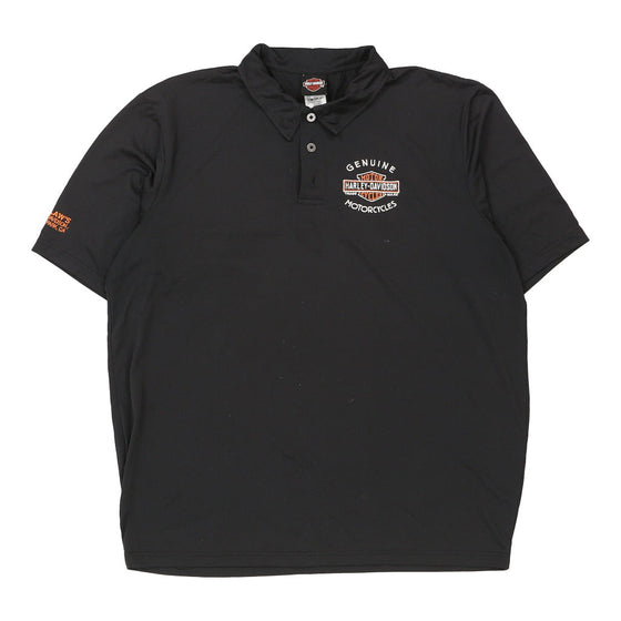 Vintage black Harley Davidson Polo Shirt - mens xx-large