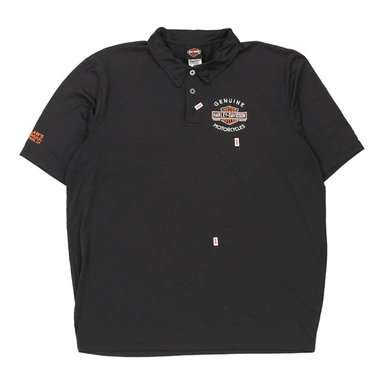 Vintage black Harley Davidson Polo Shirt - mens xx-large