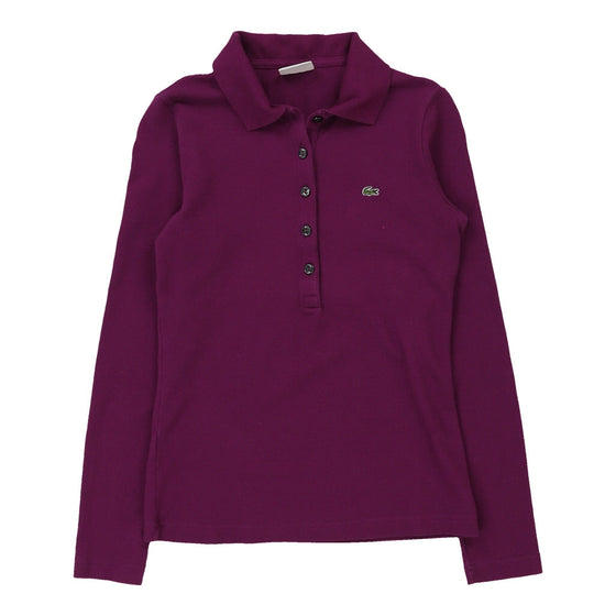 Vintage purple Age 8-9 Lacoste Long Sleeve Polo Shirt - girls medium