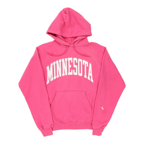 Minnesota Champion College Hoodie - Small Pink Cotton Blend - Thrifted.com