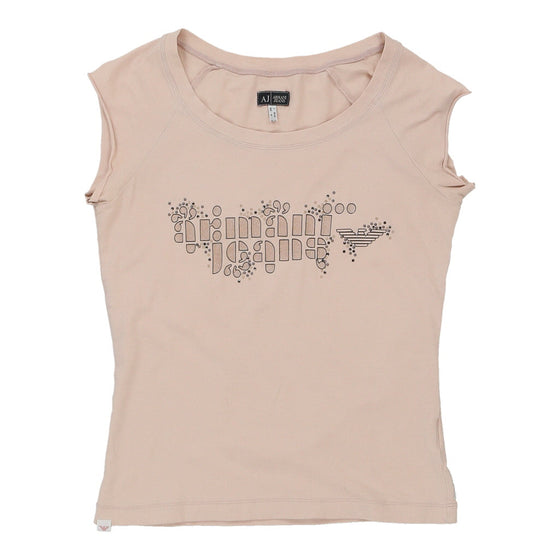 Armani Jeans T-Shirt - Small Pink Cotton