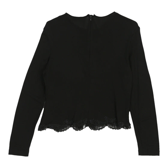 Gianni Versace Lace Mesh Top - Medium Black Polyester